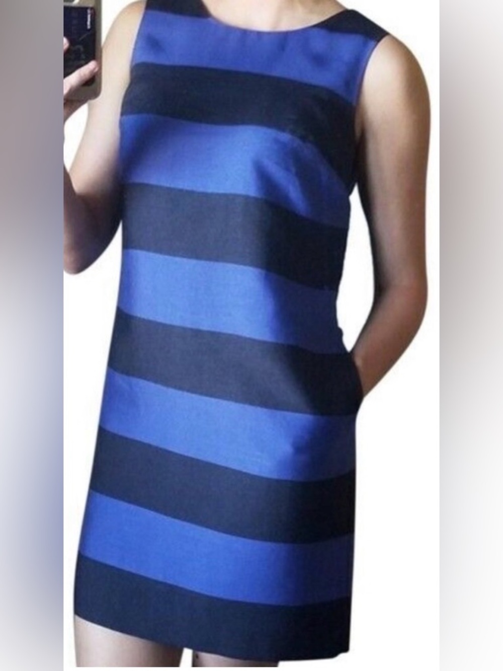 NWT!🎉 Banana Republic Dress Womens Blue Sleeveless Sheath Size 8
